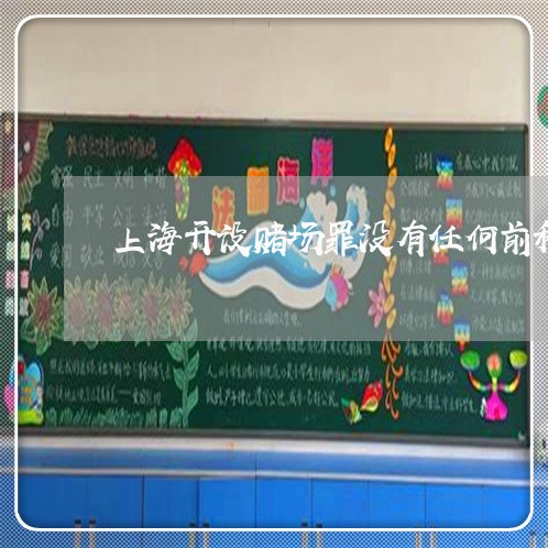 上海开设赌场罪没有任何前科/2023032662593