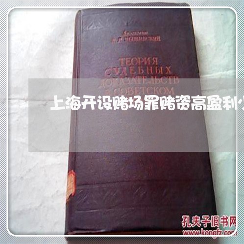 上海开设赌场罪赌资高盈利少/2023032638580 上海开设赌场罪赌资高盈利少/2023032638580