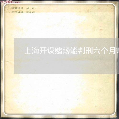 上海开设赌场能判刑六个月吗/2023032715039