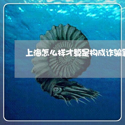 上海怎么样才算是构成诈骗罪/2023032651583