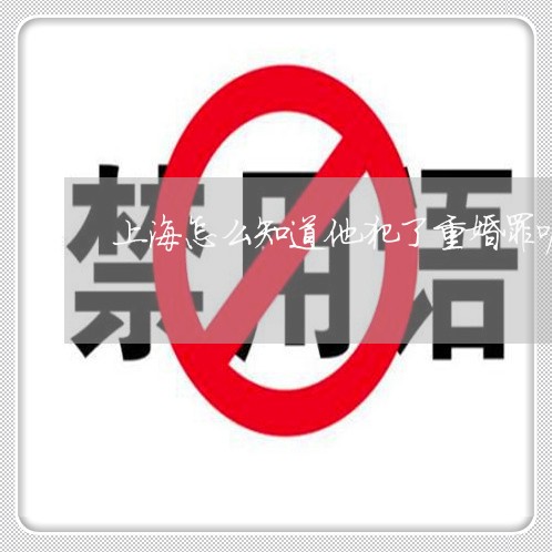 上海怎么知道他犯了重婚罪呢/2023032671481 上海怎么知道他犯了重婚罪呢/2023032671481