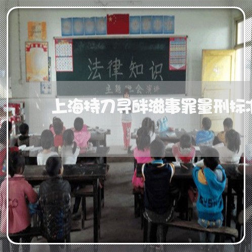 上海持刀寻衅滋事罪量刑标准/2023032614036