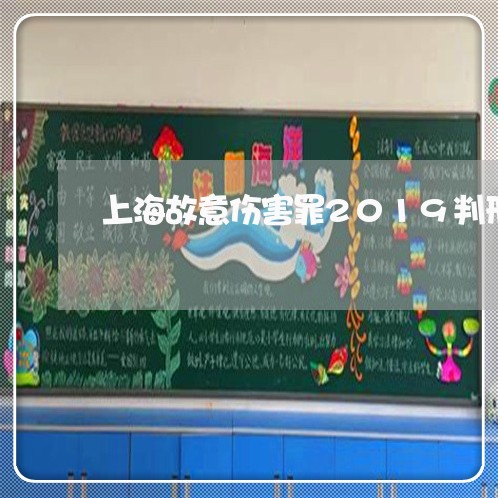 上海故意伤害罪2019判刑/2023032694028