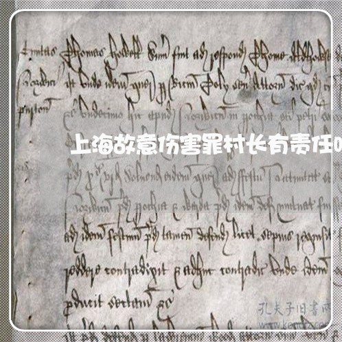上海故意伤害罪村长有责任吗/2023032605846