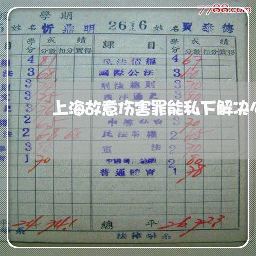 上海故意伤害罪能私下解决么/2023032687270