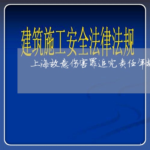 上海故意伤害罪追究责任年龄/2023032638896