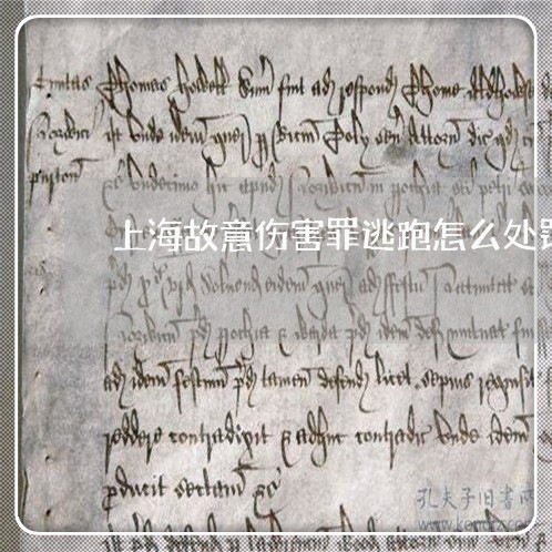 上海故意伤害罪逃跑怎么处罚/2023032658603 上海故意伤害罪逃跑怎么处罚/2023032658603