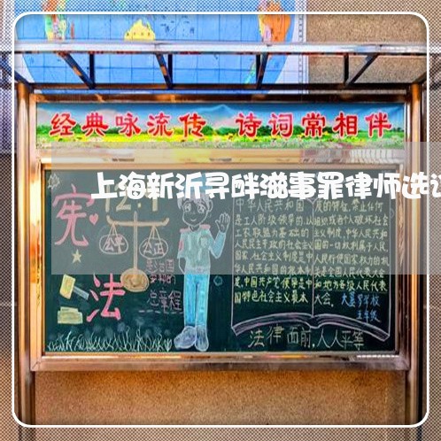 上海新沂寻衅滋事罪律师选谁/2023032636169