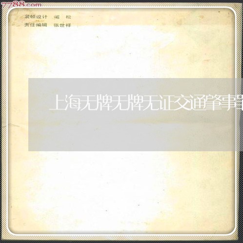 上海无牌无牌无证交通肇事罪/2023032617027
