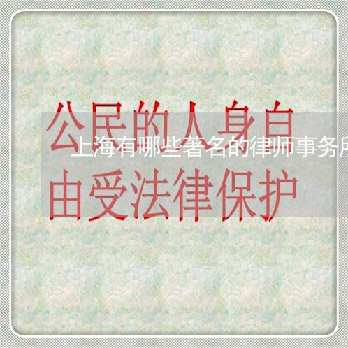 上海有哪些著名的律师事务所/2023032638383