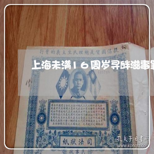 上海未满16周岁寻衅滋事罪/2023032581782