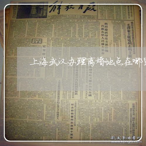 上海武汉办理离婚地点在哪里/2023032526248