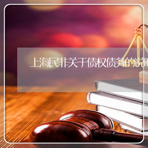 上海民非关于债权债务的说明/2023032523914 上海民非关于债权债务的说明/2023032523914