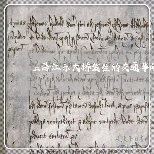 上海江东大桥发生的交通事故/2023032551473