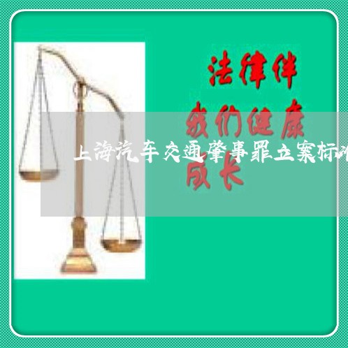 上海汽车交通肇事罪立案标准/2023032527168