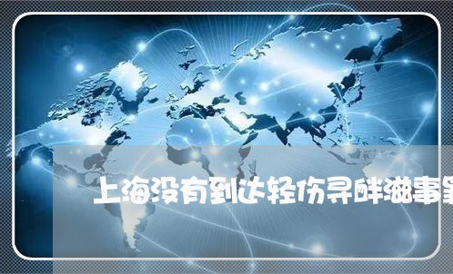 上海没有到达轻伤寻衅滋事罪/2023032504825