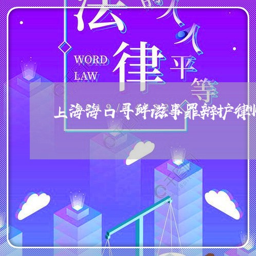 上海海口寻衅滋事罪辩护律师/2023032527169