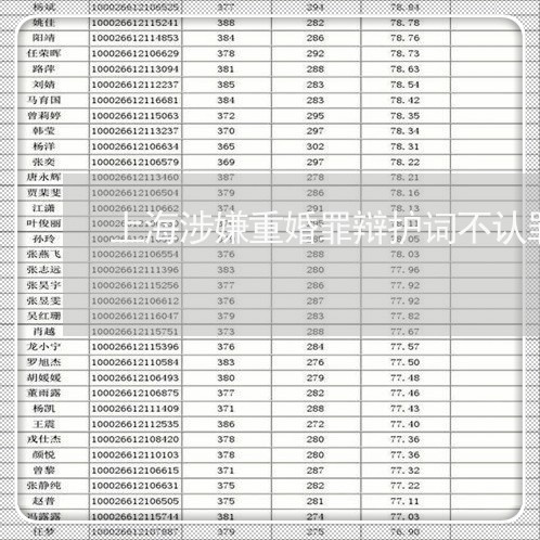 上海涉嫌重婚罪辩护词不认罪/2023032595926