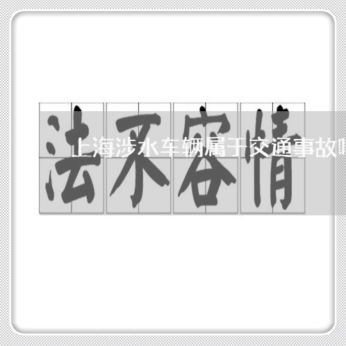 上海涉水车辆属于交通事故吗/2023032558182