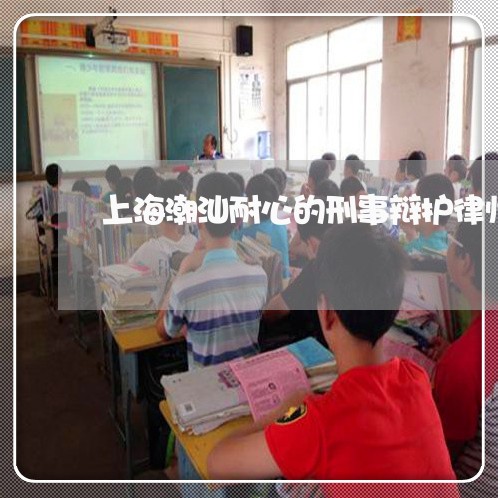 上海潮汕耐心的刑事辩护律师/2023032563026 上海潮汕耐心的刑事辩护律师/2023032563026