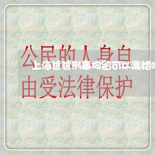 上海爸爸刑事拘留可以离婚吗/2023032417149