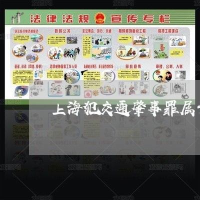 上海犯交通肇事罪属于犯罪吗/2023032463719 上海犯交通肇事罪属于犯罪吗/2023032463719