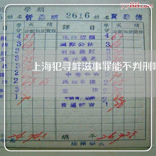 上海犯寻衅滋事罪能不判刑吗/2023032458563
