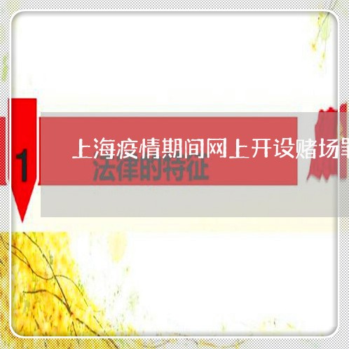 上海疫情期间网上开设赌场罪/2023032415049