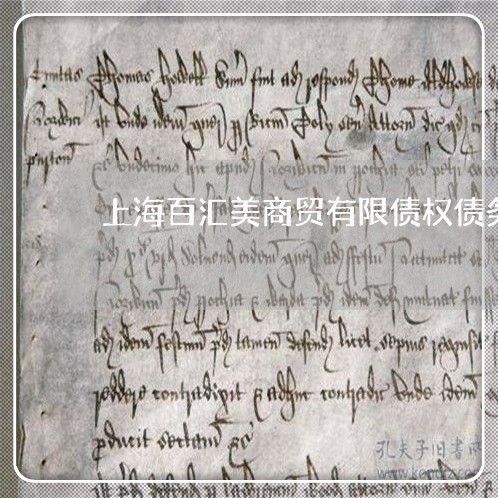 上海百汇美商贸有限债权债务/2023032494715 上海百汇美商贸有限债权债务/2023032494715