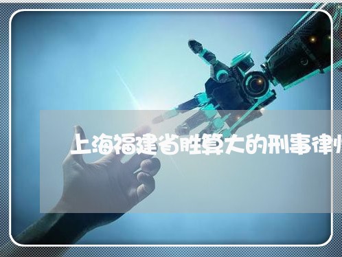 上海福建省胜算大的刑事律师/2023032557947