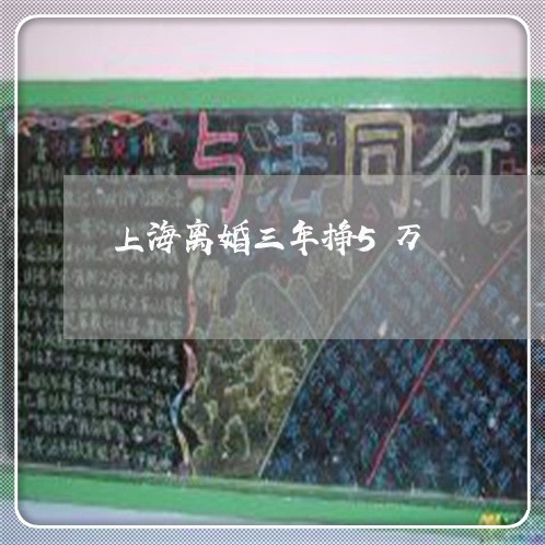 上海离婚三年挣5万/2023032660471