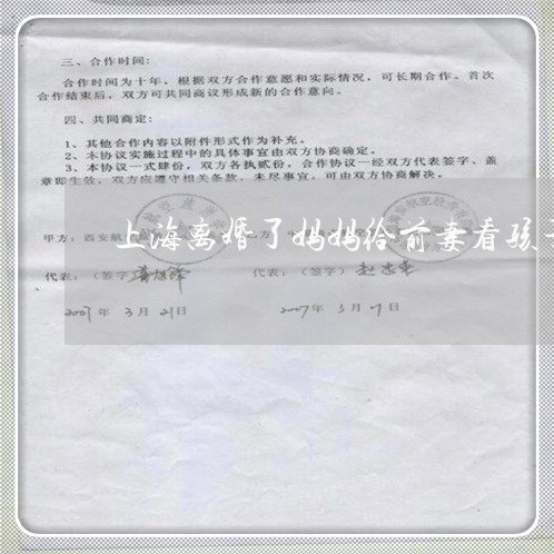 上海离婚了妈妈给前妻看孩子/2023032547350