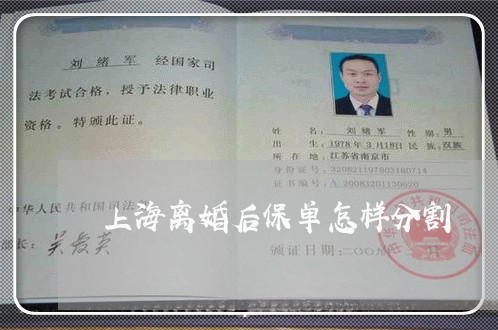 上海离婚后保单怎样分割/2023041373523