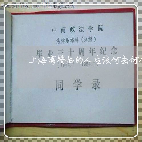 上海离婚后的人生该何去何从/2023032327373 上海离婚后的人生该何去何从/2023032327373