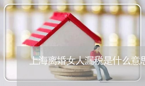 上海离婚女人漏税是什么意思/2023032452693