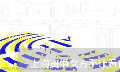 上海离婚女方不让看孩子/2023041347138