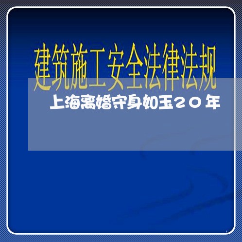 上海离婚守身如玉20年/2023041293895