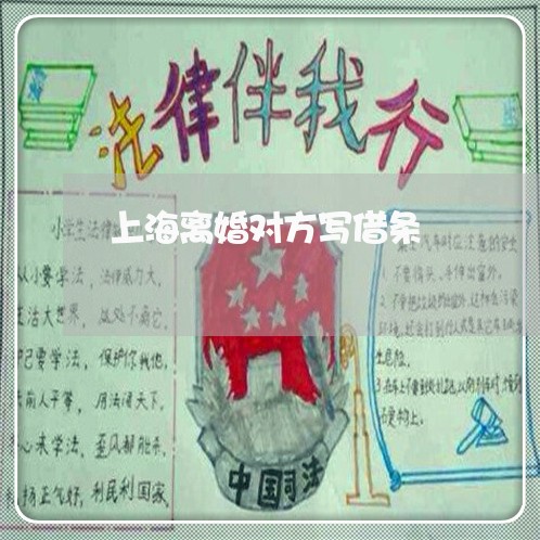 上海离婚对方写借条/2023032606938 上海离婚对方写借条/2023032606938