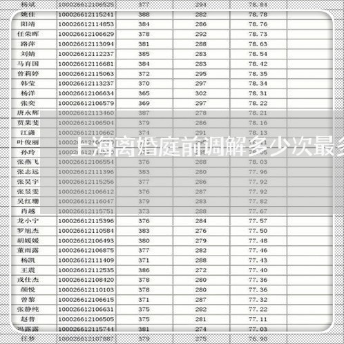 上海离婚庭前调解多少次最多/2023032447160 上海离婚庭前调解多少次最多/2023032447160