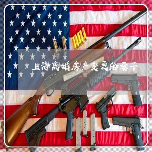 上海离婚房产变更给妻子/2023041229360 上海离婚房产变更给妻子/2023041229360