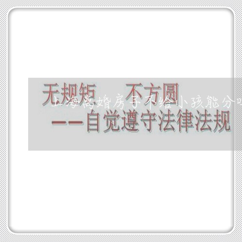 上海离婚房子不给小孩能分吗/2023032418140 上海离婚房子不给小孩能分吗/2023032418140