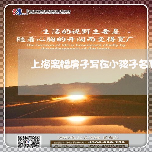 上海离婚房子写在小孩子名下/2023032458371 上海离婚房子写在小孩子名下/2023032458371