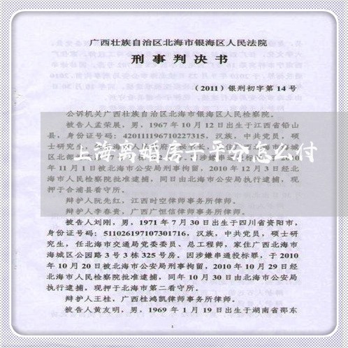 上海离婚房子平分怎么付/2023021761782 上海离婚房子平分怎么付/2023021761782
