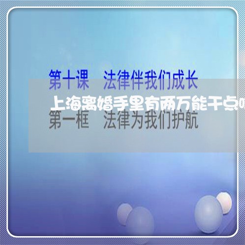 上海离婚手里有两万能干点啥/2023032481534