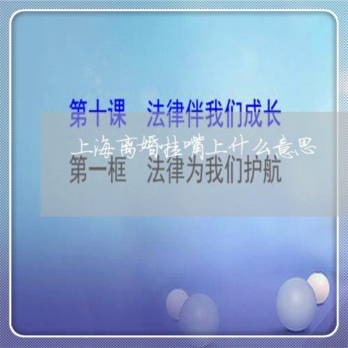 上海离婚挂嘴上什么意思/2023041381614