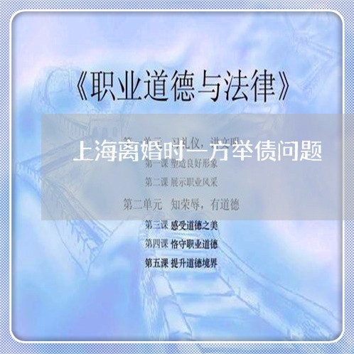 上海离婚时一方举债问题/2023041305038