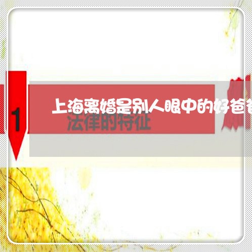 上海离婚是别人眼中的好爸爸/2023032455389