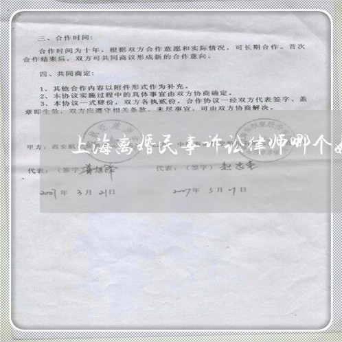 上海离婚民事诉讼律师哪个好/2023032438359 上海离婚民事诉讼律师哪个好/2023032438359