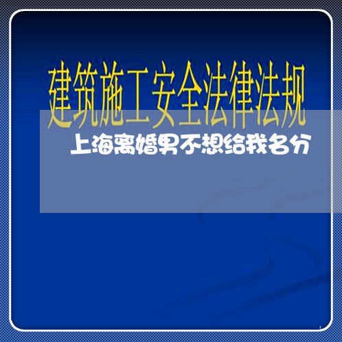 上海离婚男不想给我名分/2023041351684