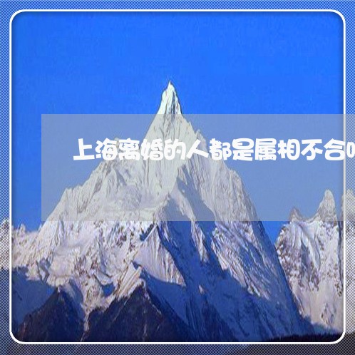 上海离婚的人都是属相不合吗/2023032453714